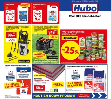 Catalogue Hubo à Andenne | Hubo Folder geldig t.e.m. 05/04/2026 NL | 2026-02-01T00:00:00.000Z - 2026-05-04T00:00:00.000Z