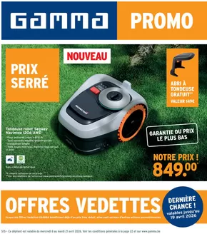 Catalogue GAMMA à Braine-le-Comte | Meilleures offres et réductions | 2026-04-08T00:00:00.000Z - 2026-04-21T00:00:00.000Z