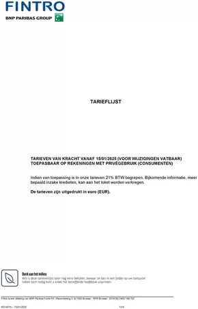 Catalogue Fintro à Rijkevorsel | Tarieflijst | 2025-01-26T00:00:00.000Z - 2026-01-26T00:00:00.000Z