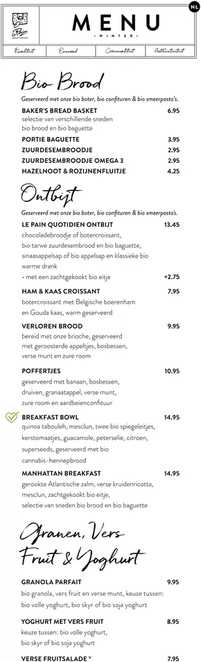 Catalogue Le Pain quotidien | Menu | 2025-01-29T00:00:00.000Z - 2025-05-30T00:00:00.000Z