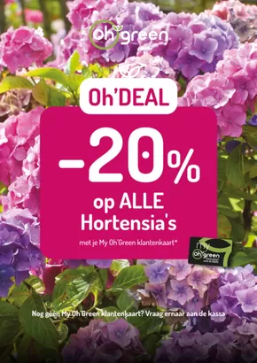 Catalogue Oh'Green à Huy | -20% Op Alle Hortensia's | 2025-05-01T00:00:00.000Z - 2025-05-31T00:00:00.000Z