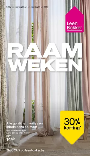 Catalogue Leen Bakker à Tournai | Raam Weken | 2025-06-23T00:00:00.000Z - 2025-06-30T00:00:00.000Z